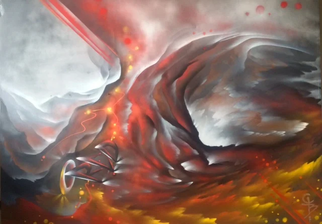 10ft x 10ft painting for Red Conference 