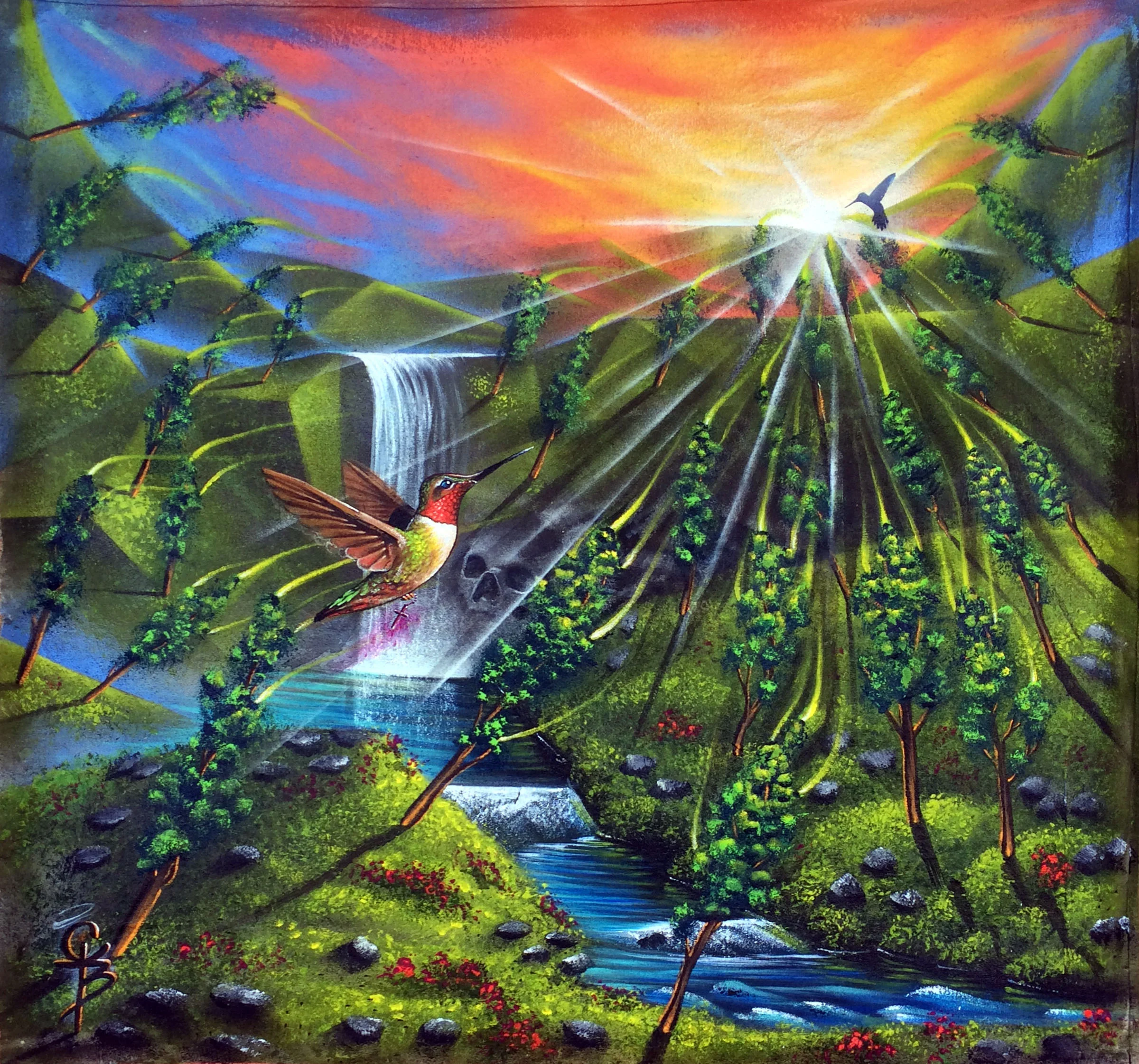  4ftx4ft. Acrylic and Aerosal on Canvas. 2015.&nbsp; 